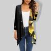 Women's Gradient Print Irregular Three-quarter Sleeve Cardigan With Pocket Jacket