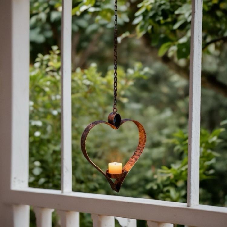 Hanging Tea Lights Candle Holders,Metal Candlesticks Decorative Taper Candle Holders with Chain for Backyard Garden Decors