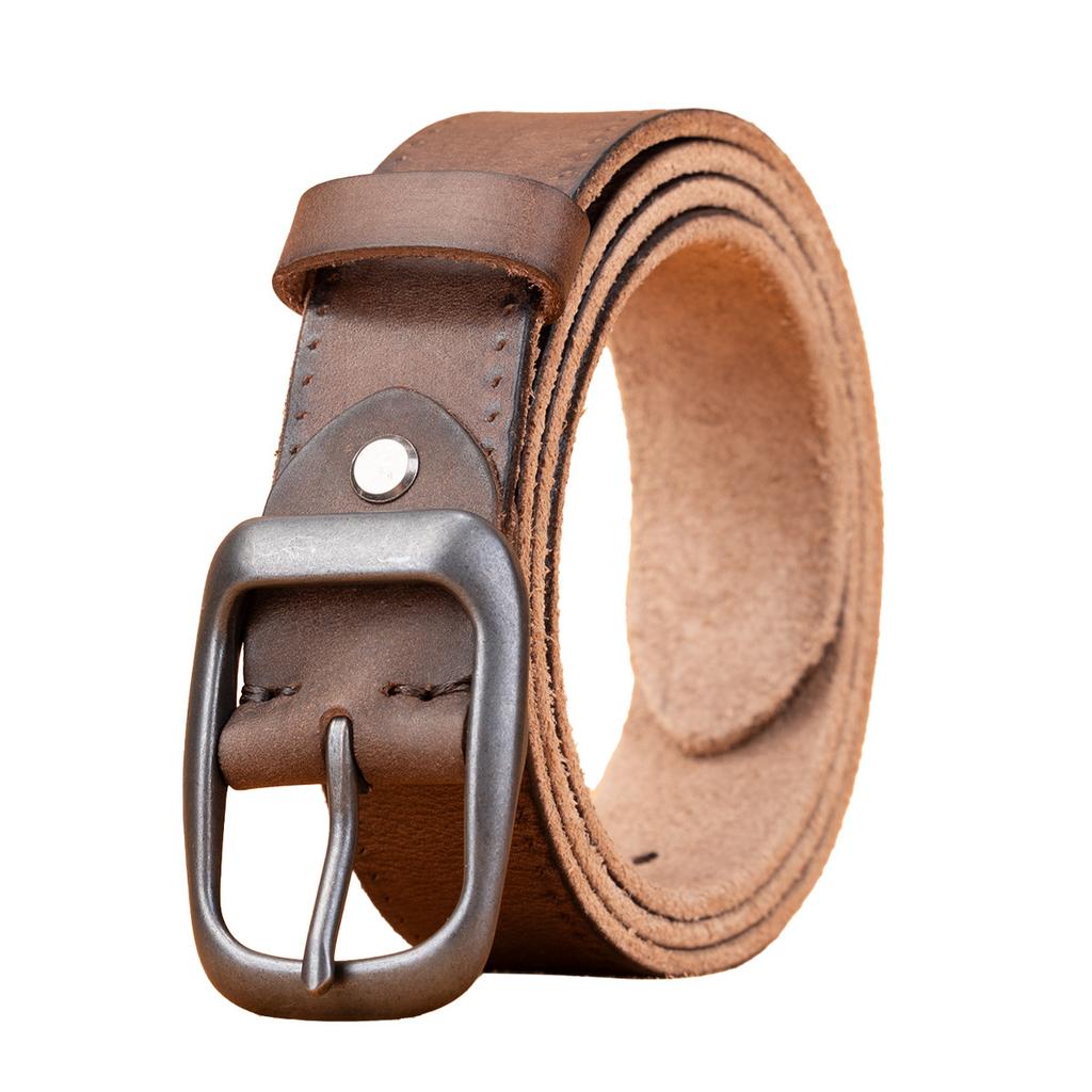 Retro Belt Men'S First Layer Cowhide Genuine Leather Versatile Tree Paste Leather Pin Buckle Belt Young And Middle-Aged Belt