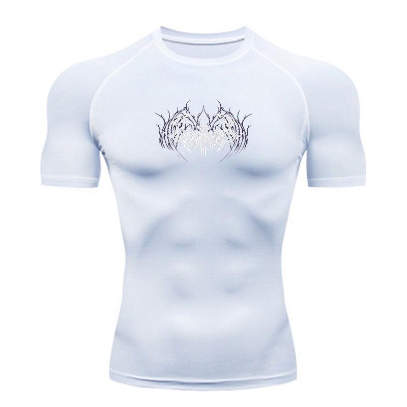 Men's Quick Dry Compression Workout T-Shirt, Extreme Dark Th