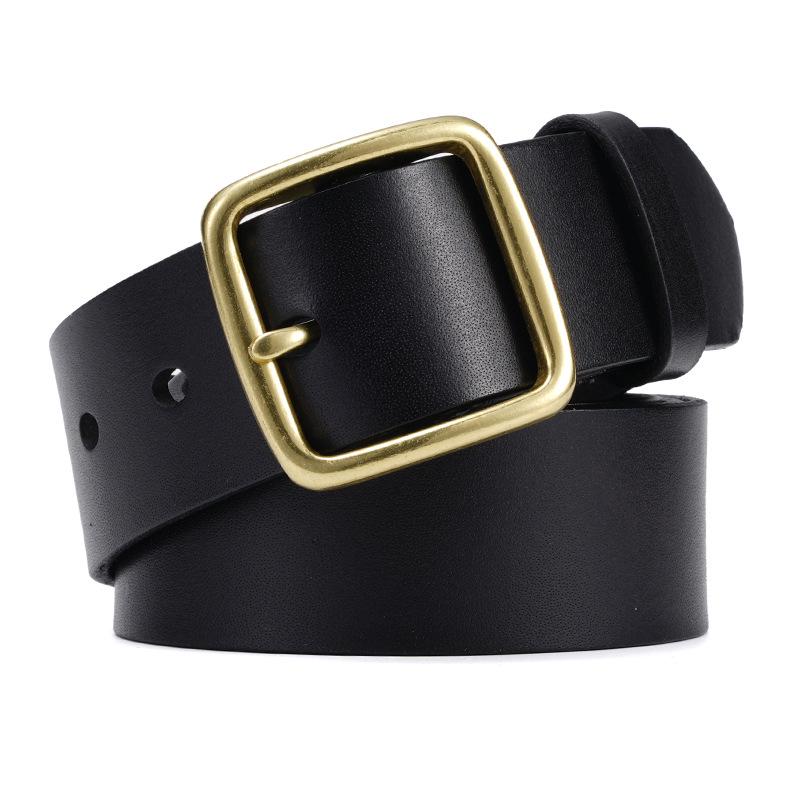 Retro Men's Cowhide Leather Pin Buckle Belt - Versatile Business Casual for All Ages