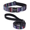 Bohemian gestreifter Hundehalsband, individuell graviert, mit Roségold-Schnalle, personalisiertes Nylonhalsband für kleine und große Hunde, tägliches Gassi gehen