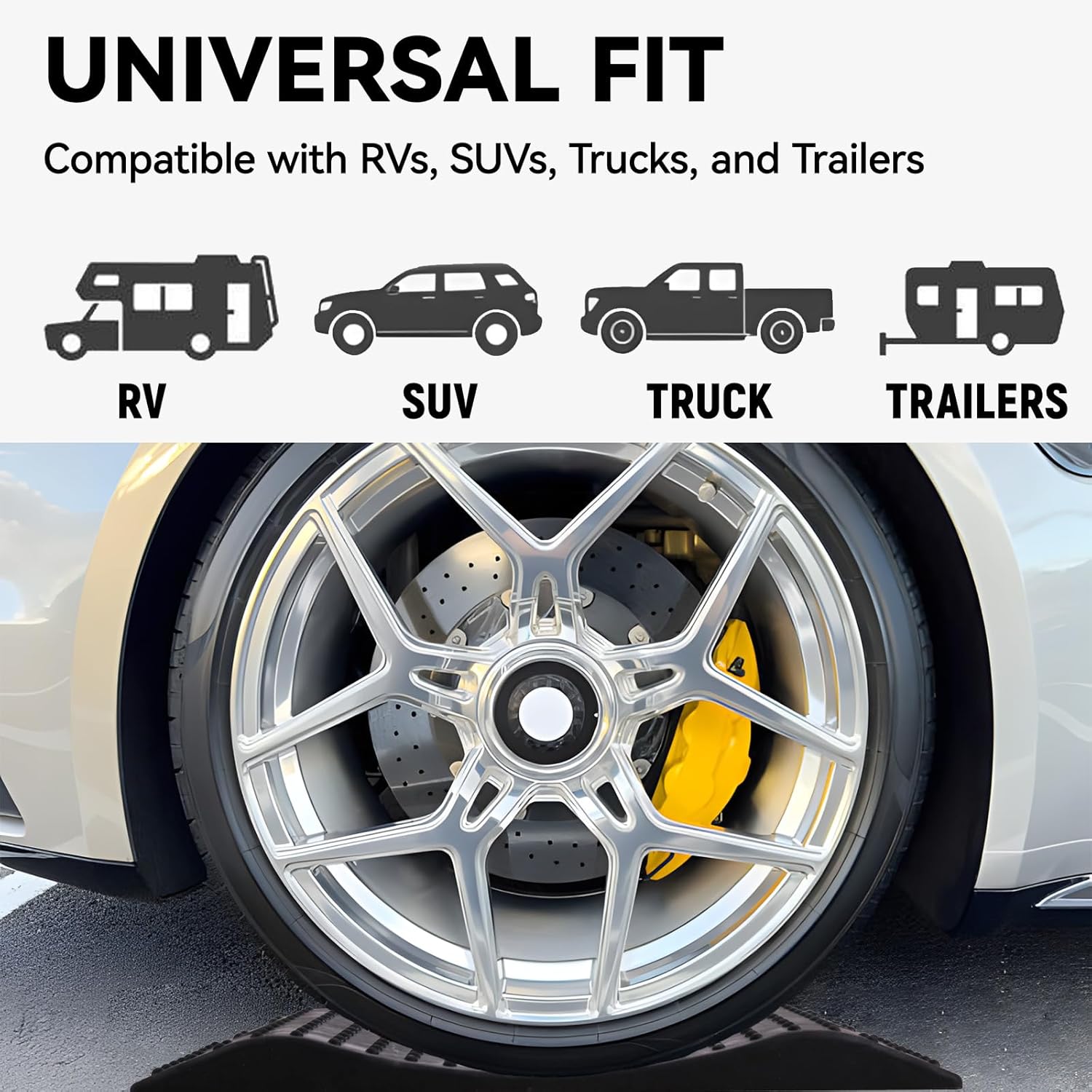 

Tire Saver Ramps Set of 4, 60000 lbs, Heavy Duty Non-Slip Rubber, Easy Carry United States