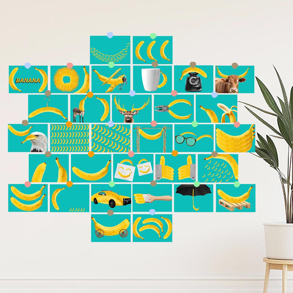 32pcs, quirky abstract banana postcards, greeting cards, DIY postcards, decorations, collectible and giftable