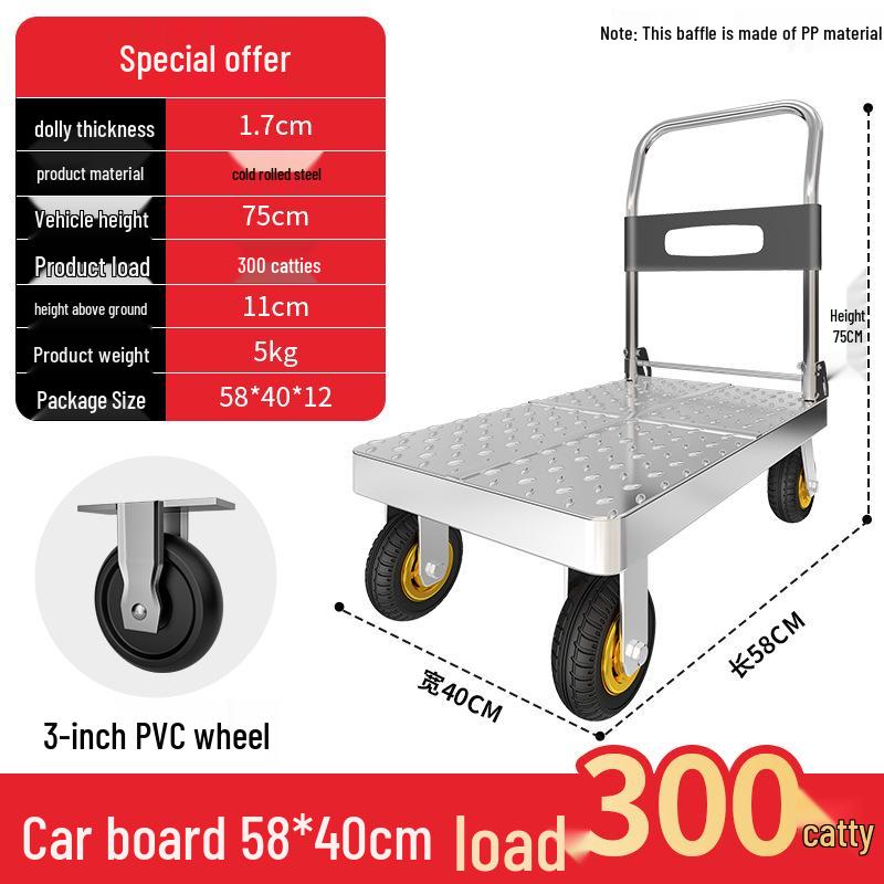 Portable Folding Steel Hand Truck Cart for Household Use