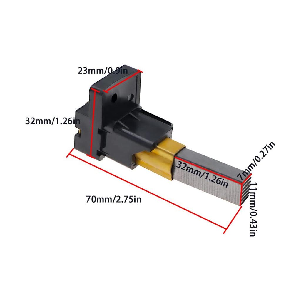 10Pcs Machine Carbon Brushes with Holders for Dyson DC05 DC07 DC08 Vacuum Cleaners Motor Carbon Brush 7X11X32mm