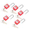 5 Sets 38mm Lockout Lock Insulation LOTO Nylon PA Steel for Nuclear Energy Logistics TransportRed