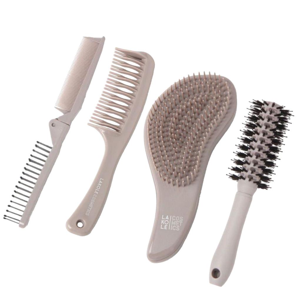 LAKOLE 2WAY Comb Hair Comb Hair Brush Hair Roll Brush Gray 1 Pc