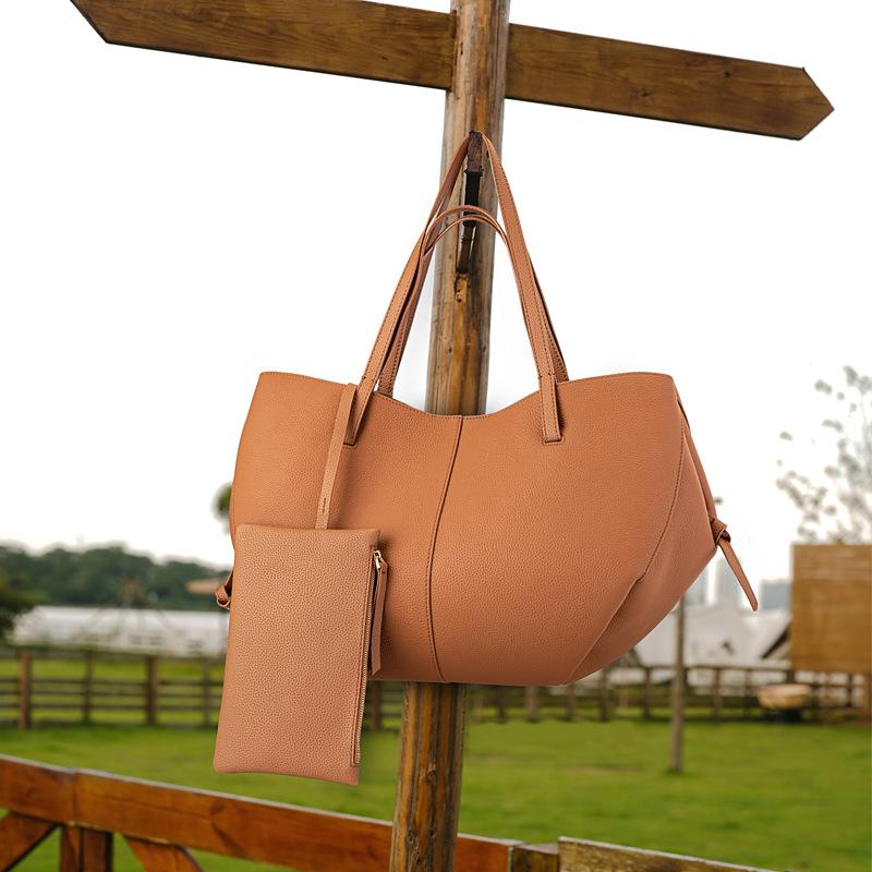 Cross-Border Hot-Selling Top Layer Cowhide Large Tote Women's Bag Versatile Shopping Basket Simple Mother-Daughter Bag Genuine Leather