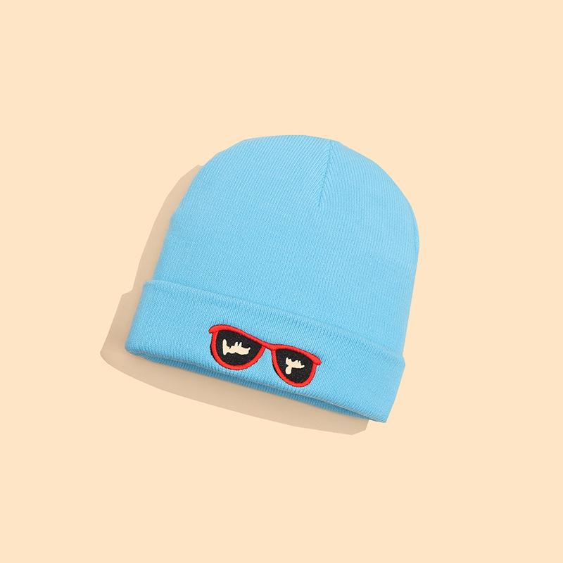 Trendy Korean Style Kids' Embroidered Knit Hat - Cute, Warm, Unisex Autumn/Winter Wool Cap