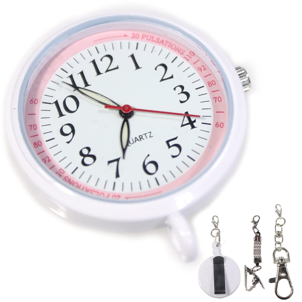 

Часы Premier Nurse Watch 3WAY Reel Clip с гарантией на замену батареи включены карманные часы розового персикового цвета [Blan Angers]