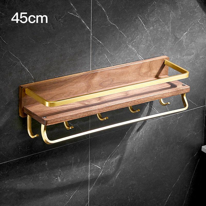 Solid Wood Bathroom Shelving Wall Hanging Toothbrush Teeth Cup Holder Cosmetics Storage Rack Towel Holder Paper Towel Holder