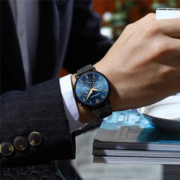 CRRJU-2276 Men's Watch Casual Personality Watch Men's Watch Student Watch Simple Steel Band Calendar