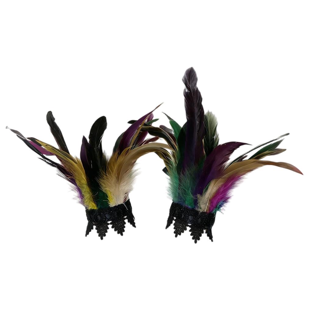 Women's Feather Wristbands, Colorful Feather Armbands, Costume Accessories For Carnival, Parties, And Stage Performances