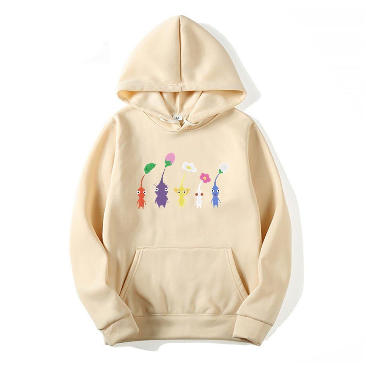 

Kawaii Pikmin hoodies Men Funny hoodies Summer Breathable Comfortable Tee Hombre Cute Cartoon Graphic hoodies 2XL