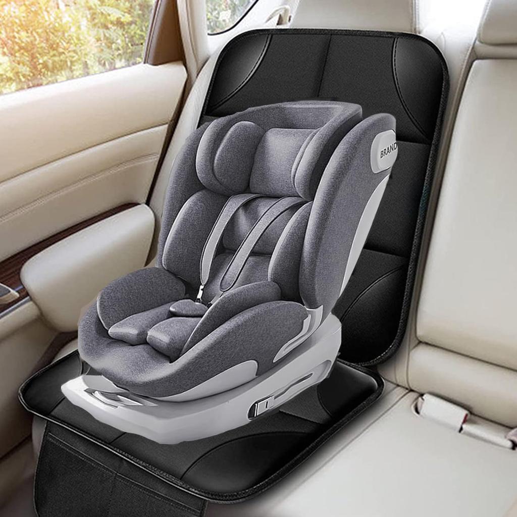 Huijokf Car Seat Protection Mat, Anti-Slip Waterproof Car Seat Protector, Anti-slip, Easy Installation, Car Accessories, Storage Pockets, Black