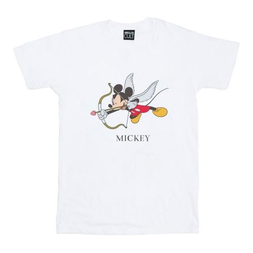 Disney Womens/Ladies Mickey Mouse Love Cherub Cotton Boyfriend T-Shirt