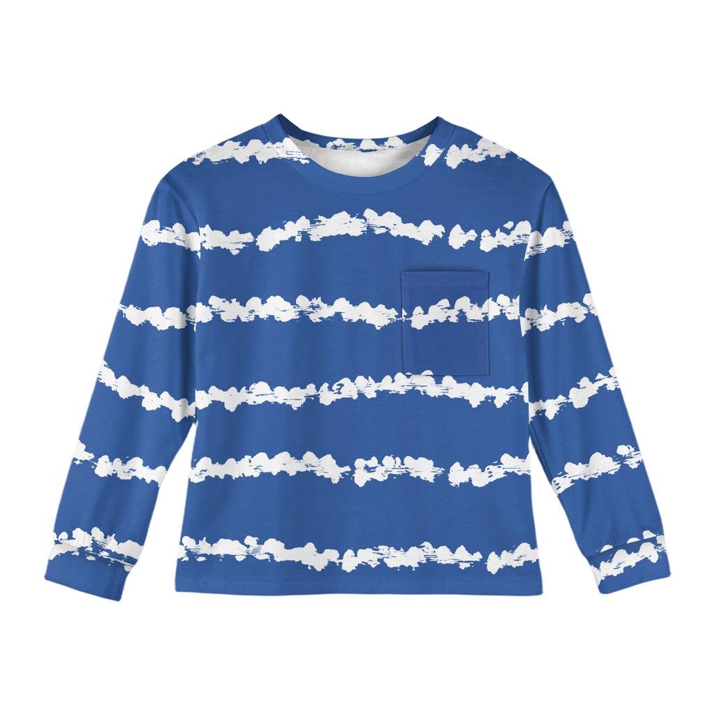 Girls' Long Sleeve Blouse - Round Neck Soft Waist Tunic