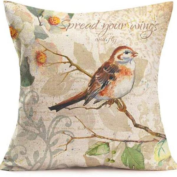 Plant and Flower Hydrangea Printed Linen Pillowcase Home Sofa Living Room Bedroom Pillowcase