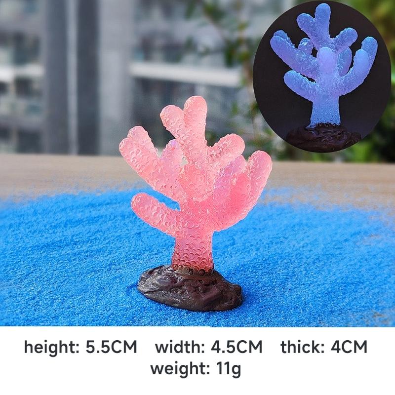 Aquariums Glowing Resin Coral Decoration Fishtanks AquaticUnderwater Ornament Landscaping Safety Decor for Fish Shirmps