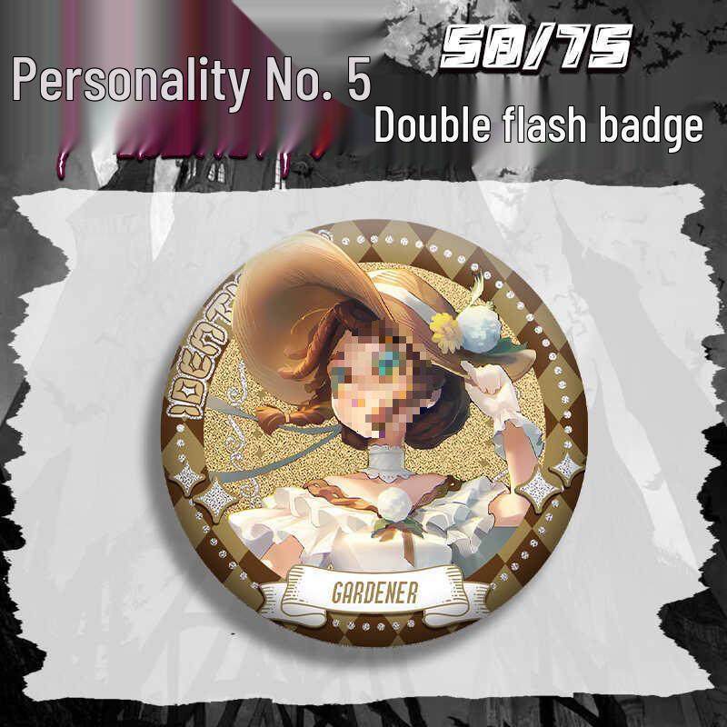 Identity V Little Girl Anime Badge with Silver Glitter Guts Joseph Pendant