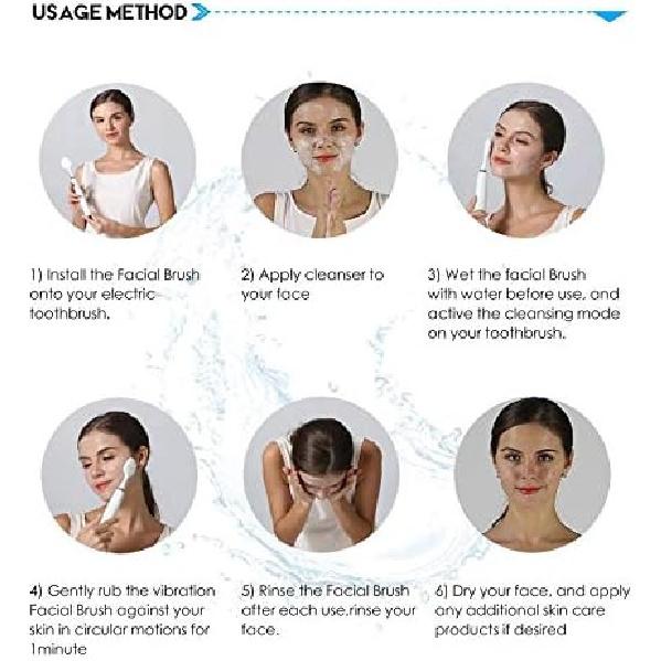 2pcs/Set for Philips Sonicare DiamondClean Electric Toothbrush Handle Facial Cleansing Brush Silicone Face Cleanser Massager Brush Heads