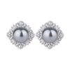 European and American retro inlaid Austrian fritillary pearl inlaid with gray pearl temperament women's suit 16mm14mm