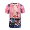 Fashion Tee Toppermet Rund Suit Tie 3D T-skjorte