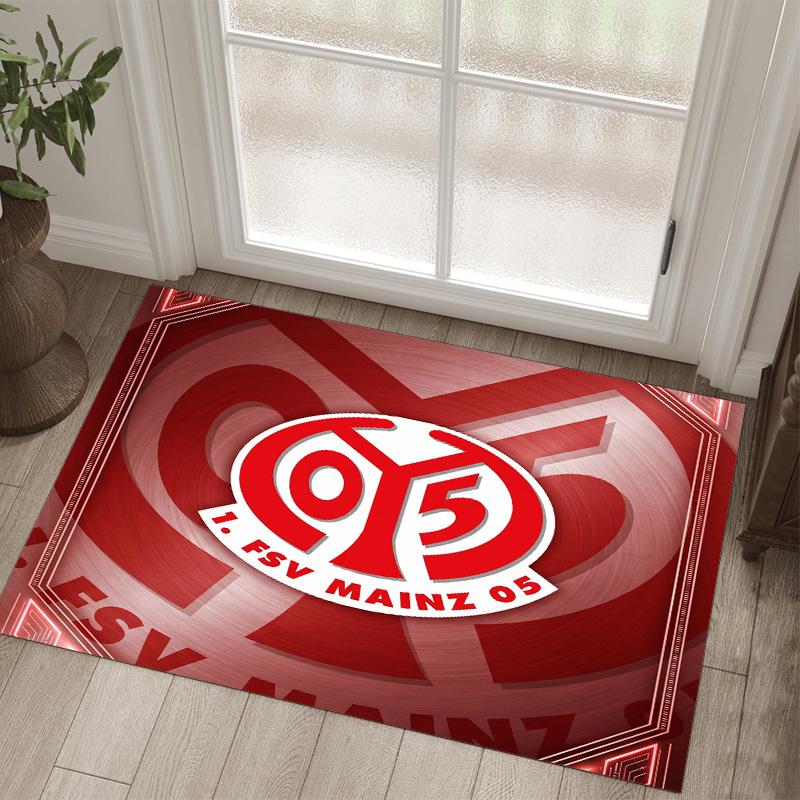 Mainz FC Design Crystal Velvet Carpet Cozy Non?Slip Printed Rug For Bedroom Living Room Entrance