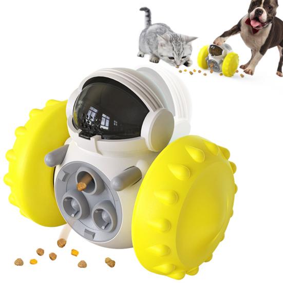 Interactive Dog Toy Robot Shapes Food Dispensing Slow Feeder Self-Moving No Power Needed Pet Enrichment Toy