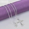 925 Sterling Silber Kreuz Herz Zirkon Anhänger Halskette Hochzeit Modeschmuck