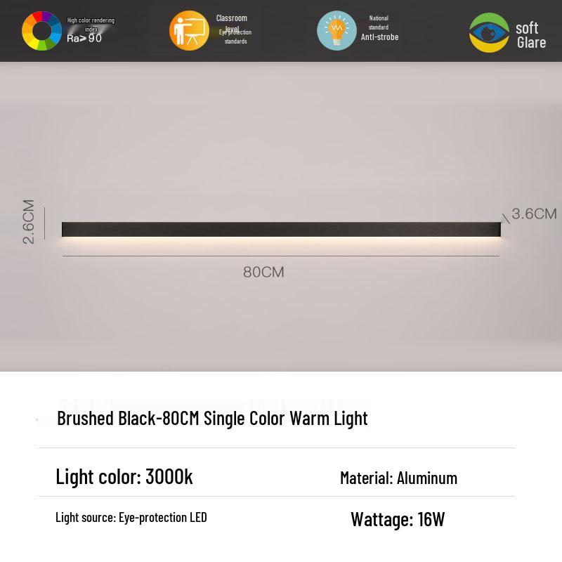 Minimalist Modern Strip Wall Light for Bedroom, Living Room, or Sofa Area