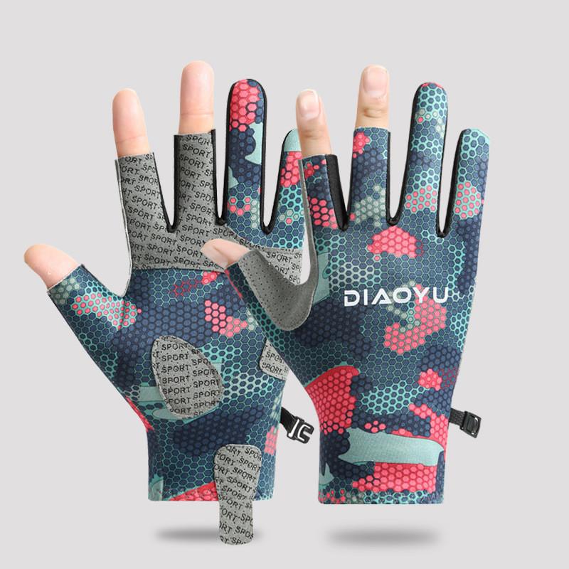 

Summer Outdoor Fishing Gloves With Antislip Touchscreen Durable Polyester For Sea Angling Enthusiasts L зелёный