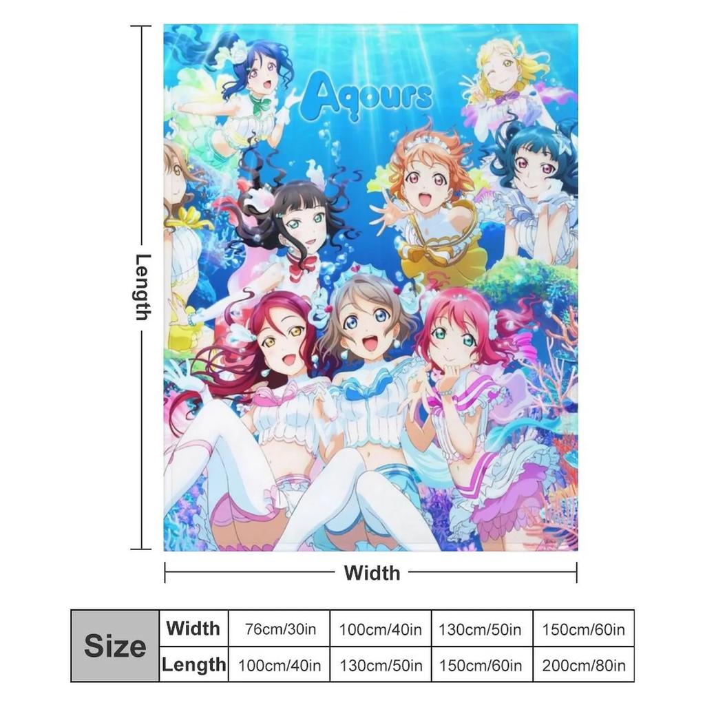 Kocham życie! Światło słoneczne!! - Koi ni Naritai AQUARIUM Koc do Rzucania Wielofunkcyjny Uroczy Kraciasty Koc na Plażę Sofę