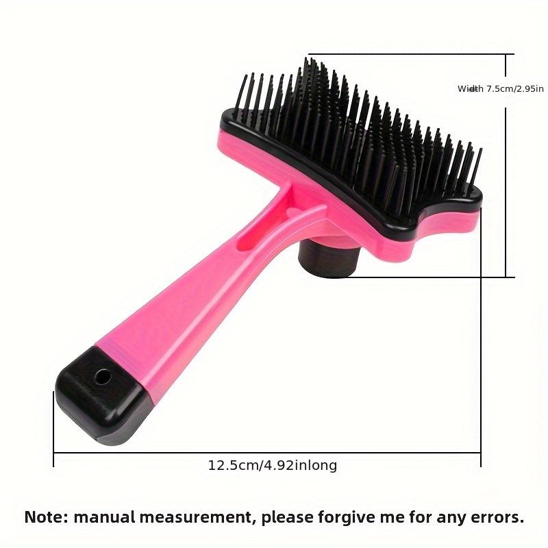 1-Pack Pet Hair Remover Brush for Cats - Ergonomic Handle, One-Click Detangling & Gentle Massage Comb, Blue & Pink Bristles, Easy Hair Removal Tool