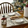 Pine Branch Ornament Merry Christmas Placemats Set of 4, 12x18 Inch Seasonal Winter Table Mats for Party Kitchen Dining Decoration
