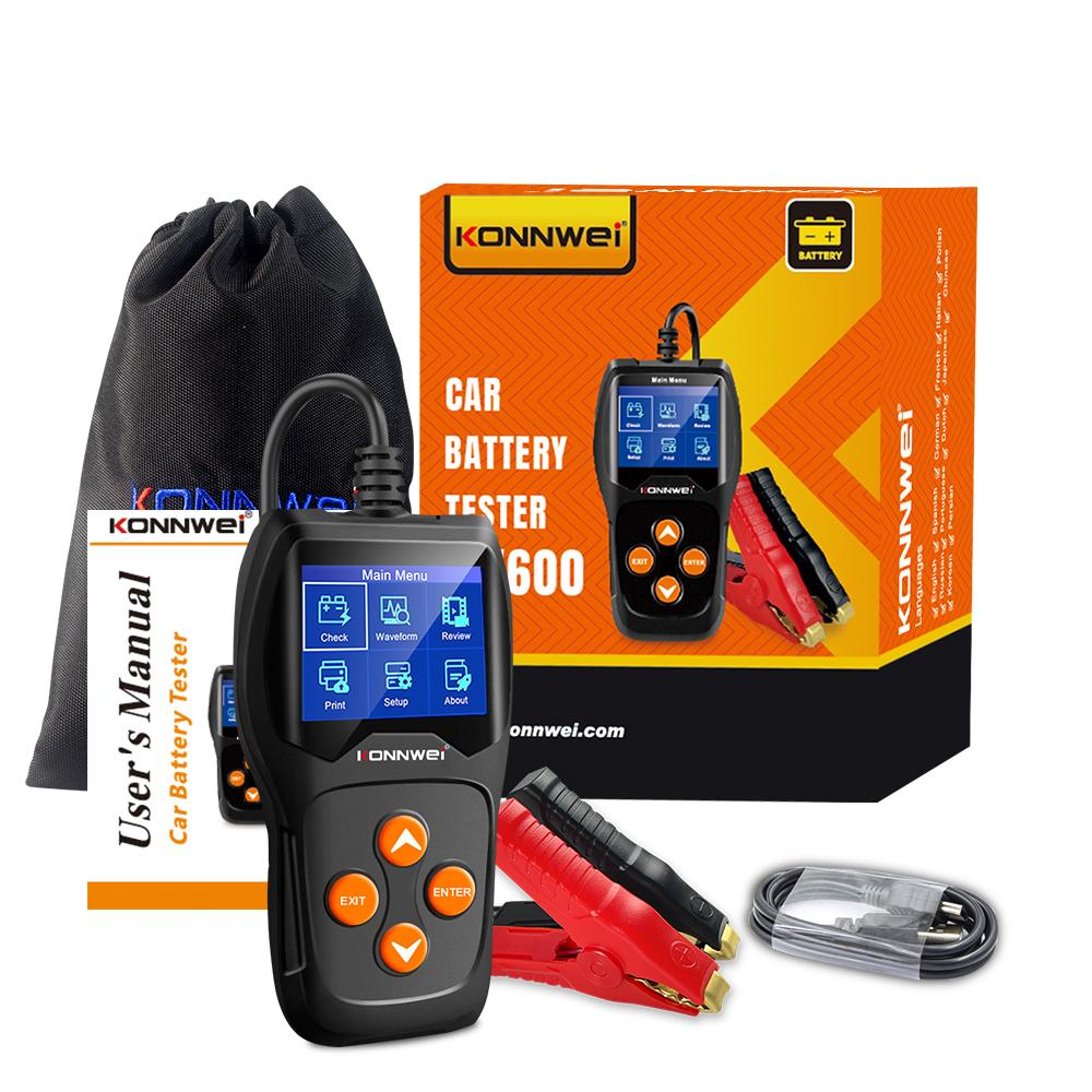 KONNWEI KW600 Тестер автомобильного аккумулятора 12 В от 100 до 2000CCA 12 Вольт Инструменты для аккумулятора для автомобиля Быстрый проворачивание зарядки Диагностика
