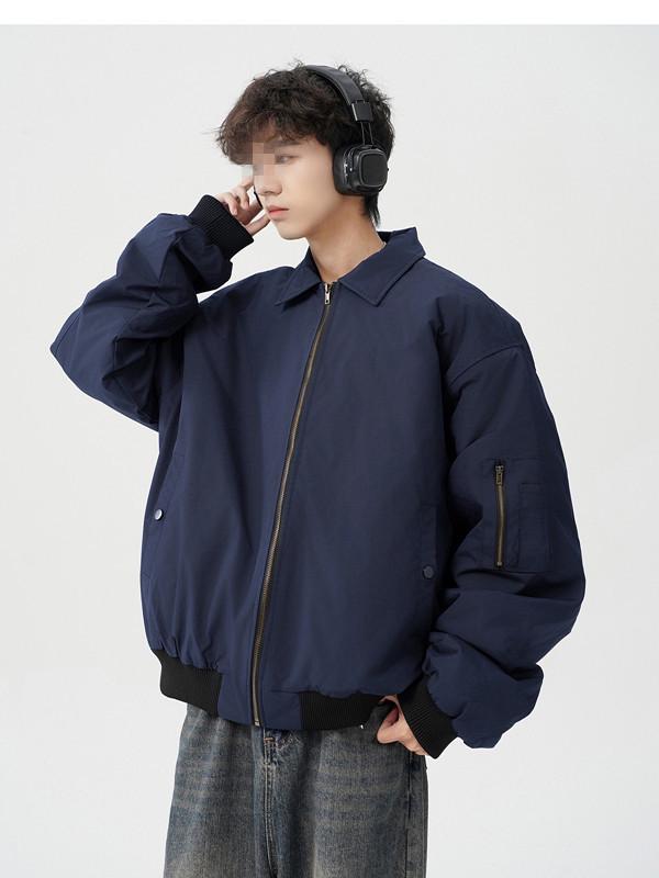 Men s Retro Baseball Lapel Jacket: Stylish Autumn/Winter Outerwear Extra Large