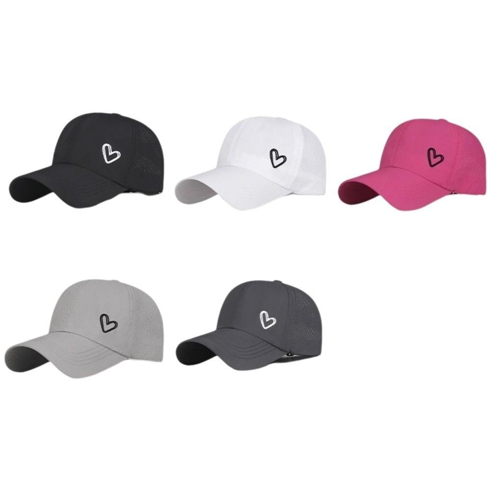 Love Heart Sunshade Sun Hat Adjustable Snapback Hat Simple Ponytail Baseball Cap  Camping