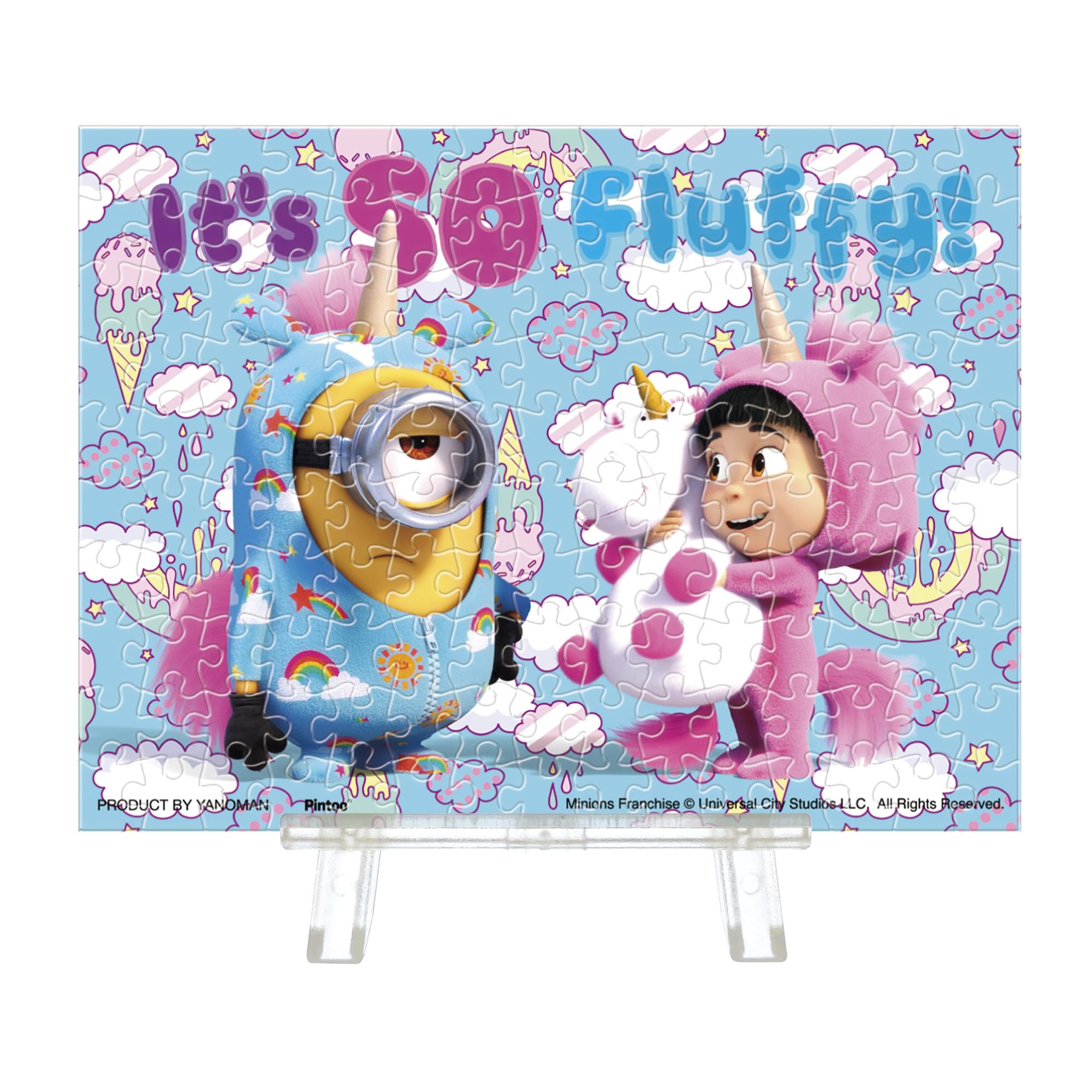 

Yanoman Petit Paris Clear Jigsaw Очень Пушистый Нет Нет Включает Мини-Мольберт и Открытку для Запроса Детали Пазл из 150 Деталей, Миньоны, (7,6x10,2см), 2308-65,