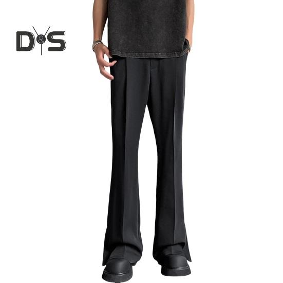 

Мужской костюм Брюки Прямые широкие брюки Свободные карманы на средней талии Глубокая промежность на пуговицах Застежка-молния Свободные формальные деловые стили Офисная одежда Длинные брюки XL чёрный