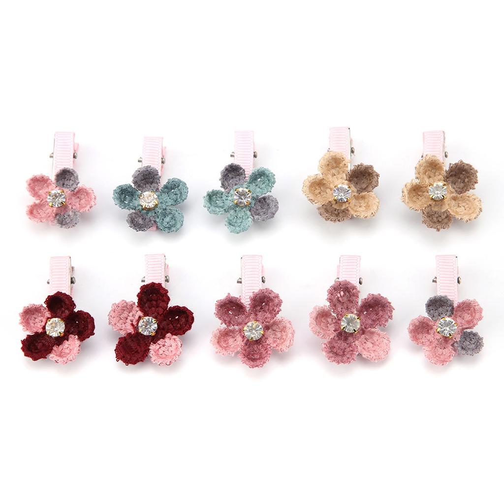 10 Lot Hair Accessories for Pets Puppy Dog Cat Grooming Floral Hairpins Hairs Clips