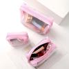 Large Capacity Transparent Makeup Bag Zipper Handheld Makeup Pouch for 3Pcs/Set Girls