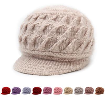 Wintermützen für Frauen mittleren Alters und ältere Frauen, verdickte Winter-Ohrenschützer, Fleece, modisch, warm, Wollmützen, gestrickt