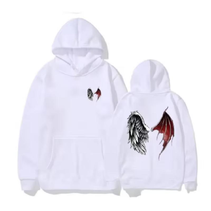 Mikina Lucifer Wings svetr s kapucí Devil Angel Wings Nebe a peklo Tip na dárek pro ženy Fleece svetr s kapucí Sportovní mikina