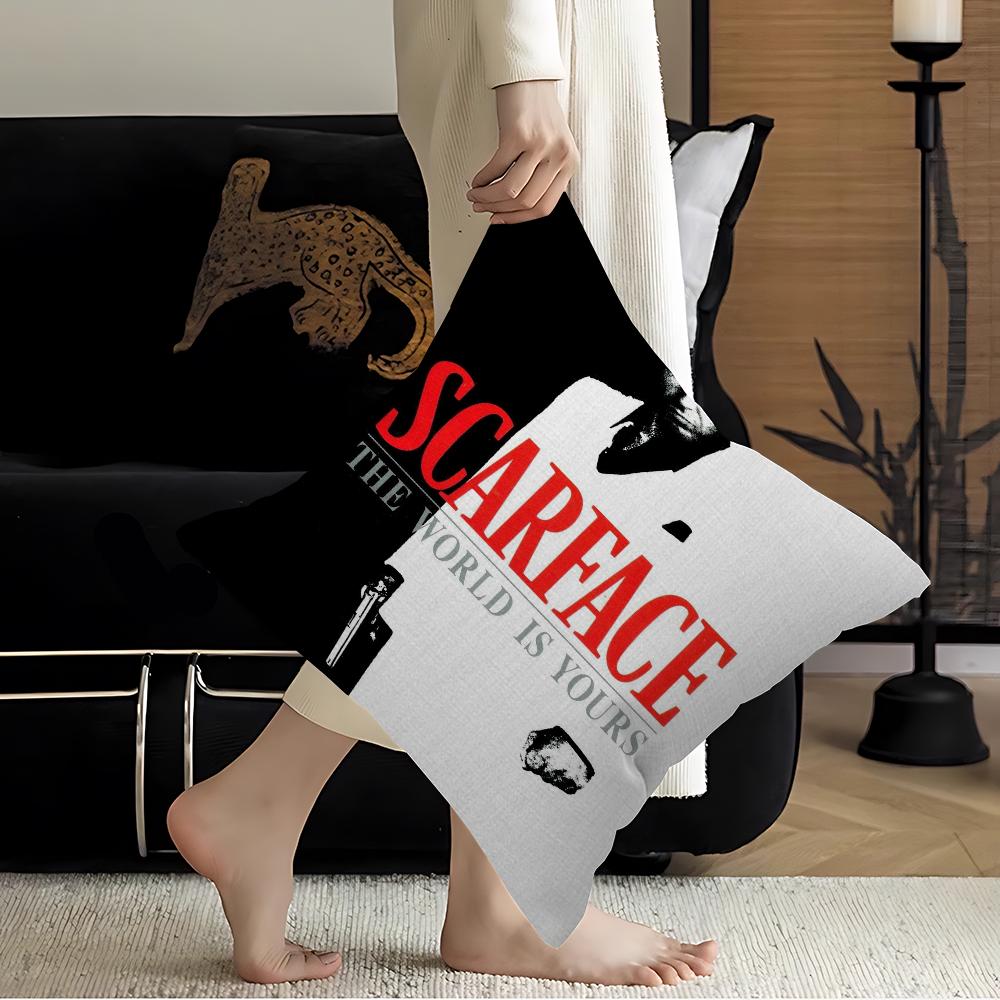 S-Scarface Movie Pillowcase Toon Gift Cushion Cover Bedroom Home Sofa Chair Seat Decor Pillow Case