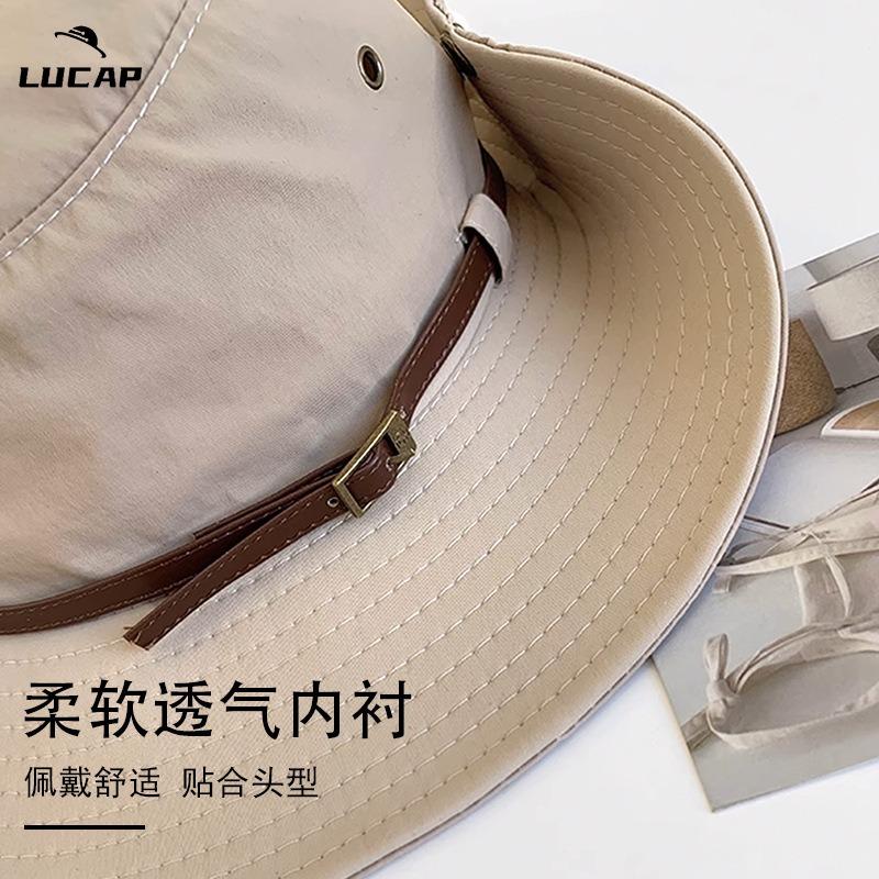 Summer big brim bucket hat shading sun protection waterproof outdoor mountaineering fishing sun protection sun hat men's mountaineering hat