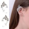Gothic Elf Earcuffs Non Piercing Cartilage Climber Ear Wrapped Vintage Silver Stud Earrings Punk Hip Hop Earrings Gift