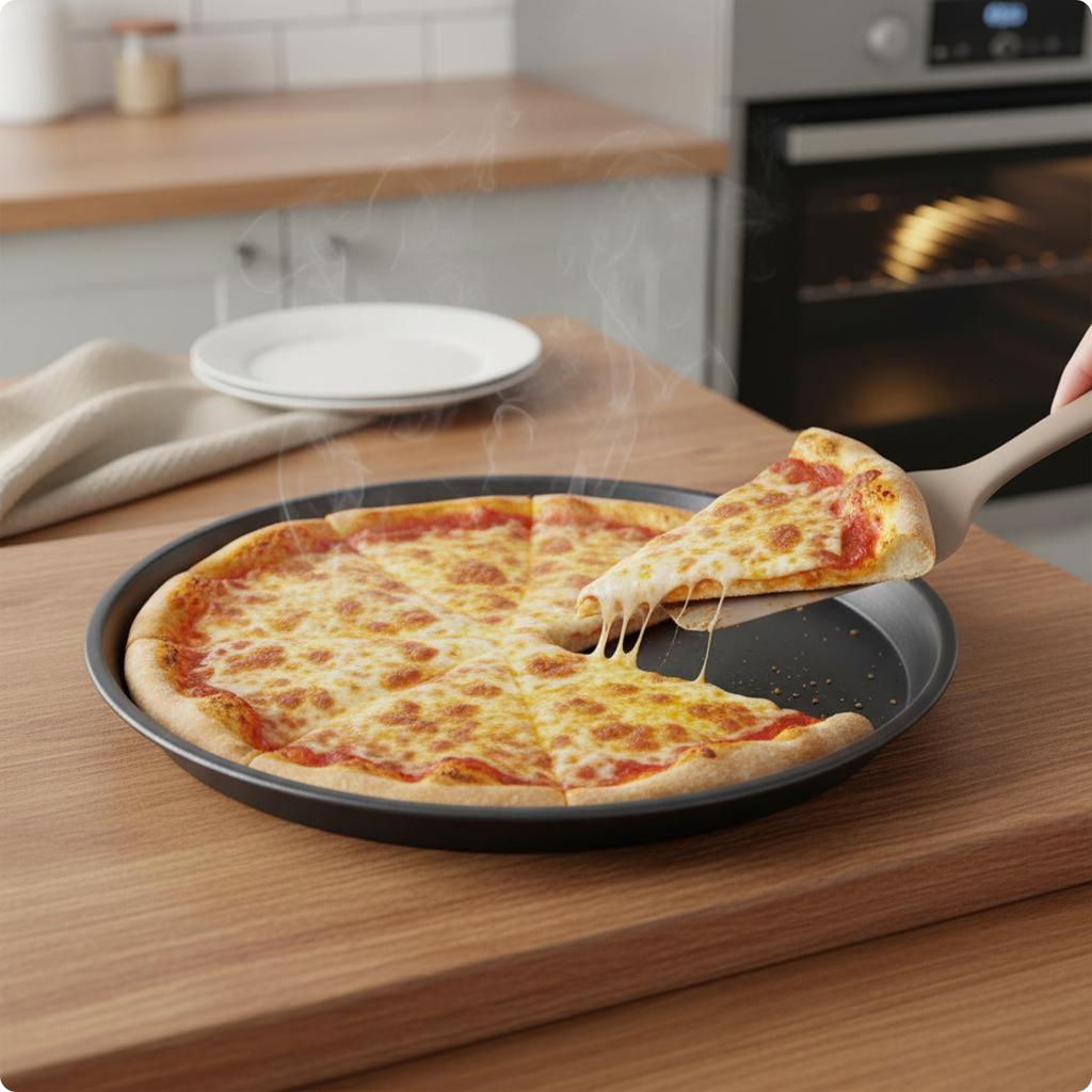 Round Non-Stick Pizza Pan Easy Release Non-Stick Pizza Baking Pan Round Baking Tray Heavy Duty Cooking Ware Food Grade