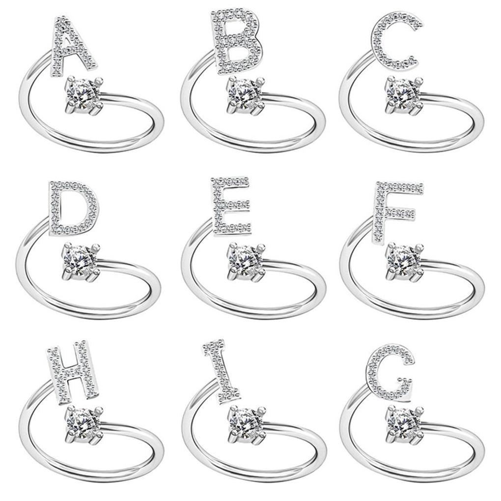 Open Romantic Letter Rings Color Adjustable Party Jewelry Gift Girl Alloy Wedding Bands Couple Friendship Accessories